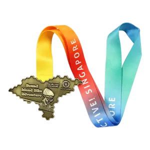 High Quality OEM Customized Medal With Ribbon Custom Sport Snooker Snowboarding Speedway Squash Star Swimming Medals