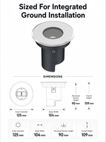 Luminaire LED encastré 6-9W avec couvercle en acier inoxydable pour extérieur, idéal pour terrasses, escaliers et sols de villas et parcs