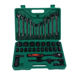 AUTO Juego de 32 piezas de vasos de impacto profundos de 1/2 pulgada, negros electroforéticos, de acero, para llave de impacto eléctrica con trinquete de 24T, en estuche amarillo - Product Image 5