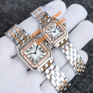 Montre classique rétro carrée pour <span class=keywords><strong>femme</strong></span> Cardhome avec accents de diamants, chiffres romains, style léopard, montre de couple à quartz - Product Image 2