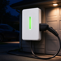 Borne de recharge murale domestique 7 kW, prise Type 2, monophasé AC, voyant LED, étanche IP65, pour maison, garage, cour