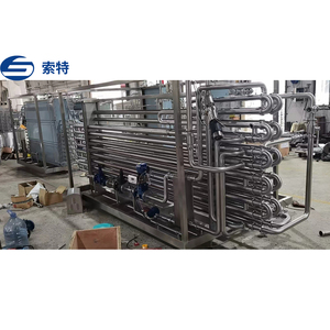 معقم أطعمة سائلة عالي الكفاءة 1 طن/ساعة بيع من المصنع مباشرة ، ، أعقيم الحليب الأنبوبي من الفولاذ المقاوم للصدأ UHT/316L - Product Image 4