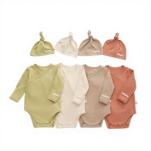 Mameluco Kimono de Manga Larga para Bebé, 100% Algodón, con Broches Laterales y Puños con Manoplas, para Recién <span class=keywords><strong>Nacidos</strong></span> de 0 a 12 Meses, Uso Diario - Product Image 1