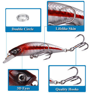 Wobblers flotantes Pesca cebo duro Artificial Crankbait señuelos de carpa lubina aparejos de Pesca - Product Image 5