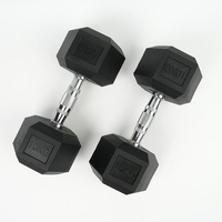 Venta al por mayor transfronteriza Hexagonal Gimnasio Ejercicio Mancuerna de hierro fundido Logotipo personalizado Equipo de fitness Revestimiento de goma Pesas de uso doméstico