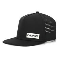 Gorra de Béisbol Personalizada al por Mayor, con Corte Láser, Perforada, de Poliéster Impermeable, con Cierre a Presión y Logotipo Personalizado
