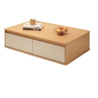 Table basse en bois pour salon, nouveau modèle 2026, table de canapé simple, moderne et minimaliste avec rangement 2 tiroirs pour petits appartements