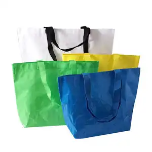 recyclable custom transparent pp woven bag shopping rpet laminated pp woven shopping tote bags