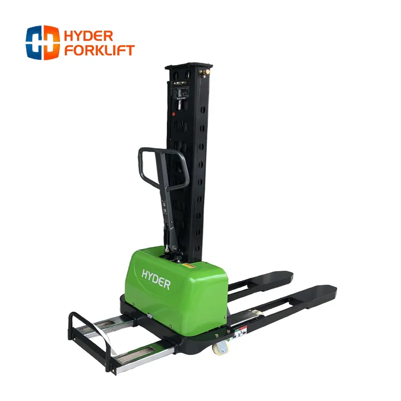 Portable self loading and unloading electric trolley 500kgs/1000kgs self loading stacker 800mm/1000mm/1300mm
