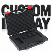 U-101 Estuche de exhibición de muestras de plástico rígido moldeado por inyección de material PP negro de tamaño pequeño de 9 pulgadas con espuma a prueba de golpes personalizada para transporte