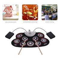 Jeu de tambours électroniques en Silicone, tambour Portable, Instruments de musique numérique, 1 pièce