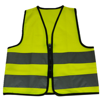 ZUJA Băng Phản Quang Cao Fluo Dây Kéo Màu Vàng Trẻ Em Hi Vis Vest
