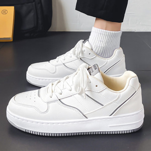 Zapatillas de Skate Blancas con Cordones para Hombre, Estampadas, Antideslizantes, Resistentes al Desgaste, para Todas las Temporadas, de Alta Gama, Casuales y Deportivas - Product Image 1