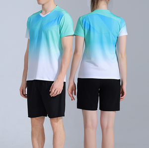 Wholesale Quick Dry Breathable Colorful Badminton Wear Unisex Custom Logo Design Active Top <b>Tennis</b> Sports Short Sleeve T Shirts - Product Image 5