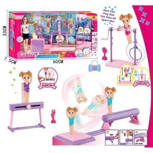 Cute 15 joints move 1 big doll with 2 small dolls equipment wholesale doll gym play set