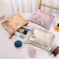 Sacs cosmétiques en Pu à paillettes brillantes à logo personnalisé pochette à fermeture éclair portable pour femmes pochette de maquillage à paillettes trousse de toilette sac de rangement
