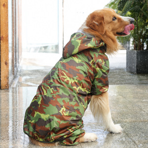 Impermeable para Perros con Diseño de Camuflaje, Ropa de Cuatro Patas para Todas las Estaciones, Color Verde Militar, Talla Grande - Product Image 1