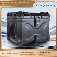 Boîte à bagages supérieure pour moto personnalisée noire 45L ABSX à dégagement rapide grande capacité pour scooter