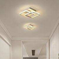 Plafonnier LED moderne noir pour couloir intérieur, luminaire de plafond carré moderne pour chambre à coucher, salon