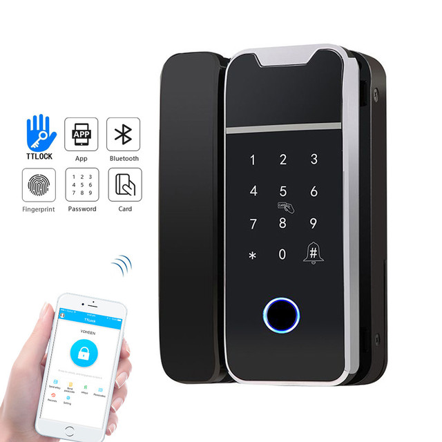 TTlock App Password Keyless Glass Door Electronic Touch Keypad Home Biometric Security Intelligent Smart Door Digital Lock
