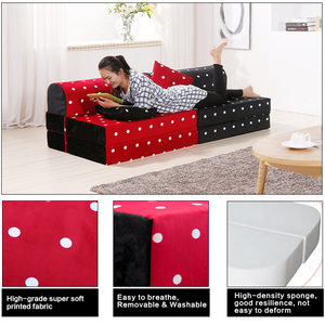 เก้าอี้โซฟาคู่ผ้ากำมะหยี่โฟมความหนาแน่นสูง,เตียงโซฟาทาทามิพับได้สำหรับห้องนั่งเล่น - Product Image 5