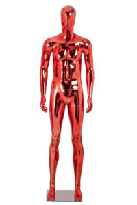 <span class=keywords><strong>Mannequin</strong></span> abstrait <span class=keywords><strong>de</strong></span> fenêtre musclée en plastique pour <span class=keywords><strong>homme</strong></span> complet avec tête d'oeuf et finition chromée brillante argent métallique - Product Image 5