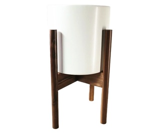 Supporto per Vaso di Fiori in Ceramica con Base in <span class=keywords><strong>Legno</strong></span> di Bambù Regolabile, Decorazione per Casa e Giardino - Product Image 3