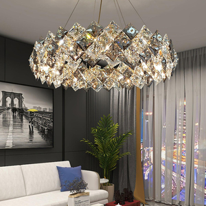 Lámpara de Araña Moderna de Metal, Hierro y Cristal de Alta Calidad para Sala de Estar, Comedor, Vestíbulo de Hotel, Diseño Redondo - Product Image 3