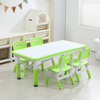 Table et 4 chaises de garderie pour enfants Ensemble table et chaises pour tout-petits Table à graffitis pour enfants Bureau d'étude pour enfants avec siège