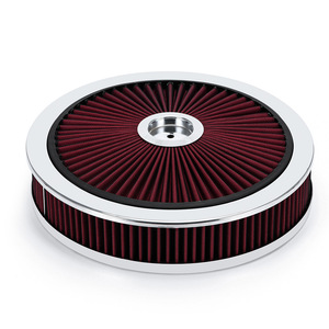 Filtro de Aire para Auto POYRACING, 14x3 Pulgadas, Aleación de Aluminio Roja, para Autos Modificados, Mejora y Reequipamiento - Product Image 2