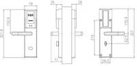 Serrure de porte d'hôtel intelligente RFID avec carte-clé et encodeur pour l'intégration PMS