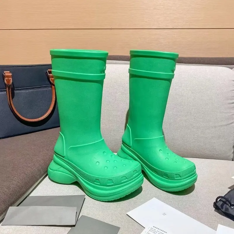 2022 New Designer Boots Unisex Men Women Knee Boot Fashion Platform Luxury Rain Boots for Women Custom EVA Adult 1 Pair Per Box