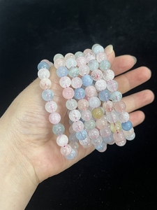 Braccialetto Personalizzato all'Ingrosso per Donne con Orsetto in Quarzo Rosa e Quarzo Fragola, Cristallo Naturale e Pietra Preziosa - Product Image 5