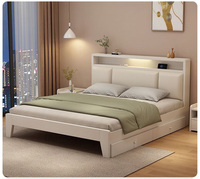 Meubles de chambre à coucher en vente chaude avec armoire Ensemble de chambre à coucher de lit King Size au design simple