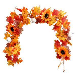 أوراق القيقب الاصطناعية من الحرير، نبات اليقطين المعلق للحفلات وديكور المدفأة في عيد الميلاد، أوراق محاكاة معلقة، نبات دوار الشمس - Product Image 6