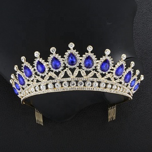 ใหม่ sapphire tiara เจ้าสาว crown big amazing มงกุฎแต่<span class=keywords><strong>ง</strong></span><span class=keywords><strong>ง</strong></span>านเจ้าสาว tiaras - Product Image 3