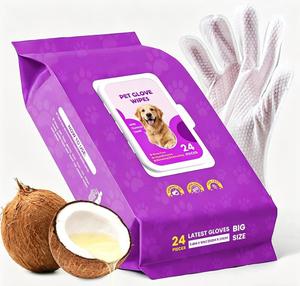Gants <span class=keywords><strong>de</strong></span> toilettage pour chiens sans rinçage, marque privée, hypoallergéniques, lingettes <span class=keywords><strong>de</strong></span> <span class=keywords><strong>bain</strong></span> pour animaux éliminant les odeurs avec impression personnalisée - Product Image 1