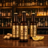 Étiquettes personnalisées en or brossé pour bouteilles de boissons, autocollants métalliques d'emballage, imprimés UV étanches pour boissons gazeuses et artisanat