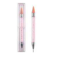Stylo à double embout pour strass et points, crayon de luxe en silicone pour manucure professionnelle, nail art et décoration DIY