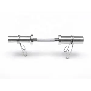 Professional Custom Logo Gym Fitness All Decorated Chrome Plating Short Dumbbell Handle Barbell Bar