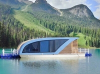 Maison Conteneur de Luxe Préfabriquée en Structure d'Acier Entièrement Équipée, Maison Flottante pour Hôtel, Petites Maisons et Remorque