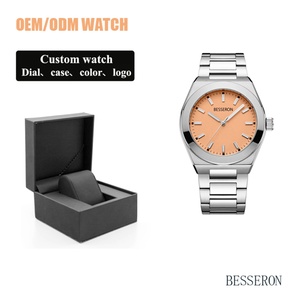Besseron 316L Stainless Steel Shiny Bezel Various Color Custom Design <b>Quartz</b> <b>Men</b> <b>Watches</b> - Product Image 1