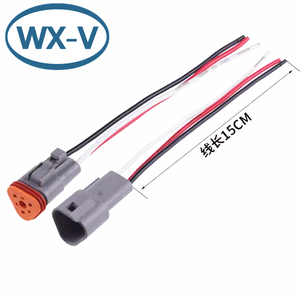 Arnés de cables estándar de 3 núcleos, conectores de acoplamiento macho y hembra, arnés de cables de conector resistente al agua de 12mm, <span class=keywords><strong>Pl</strong></span>, 1 unidad, 2 unidades - Product Image 1