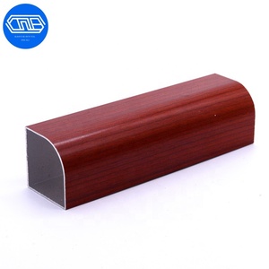 China Extruded Aluminum for Modern Furniture Designs Wood Grain Kitchen Cabinet Door Furniture Aluminum Profile