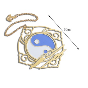 Marcapáginas de Metal con Logotipo Personalizado, Cuadrado, Hueco, con Símbolo Dorado y Colgante - Product Image 4