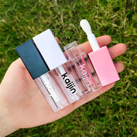 Clair rose violet brillant à lèvres glaçure Tubes rouge à lèvres baume à lèvres conteneurs avec Big Doe pied 5ml personnalisé papier boîte vide