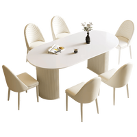 Table à manger carrée moderne en métal élégante et confortable pour appartement, mobilier de salle à manger durable pour la maison