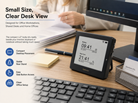 Kylendar Mini 4.2" Calendrier de bureau numérique intelligent WiFi avec affichage de l'heure, de la date, de la météo et de l'heure mondiale pour la configuration de poste de travail