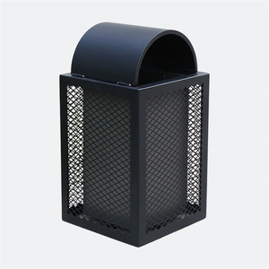 Contenedor de basura de metal para exteriores urbano municipal cubo de basura fuera de la calle de la ciudad cubo de basura de reciclaje cubo de basura de acero comercial público - Product Image 4