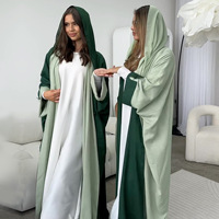 Sharut Großhandel Dubai Islamische EID Bescheidene Abayas Kimono Muslimische Damenkleider Beidseitig Tragbar Wendbare Leinen-Offene Abaya
